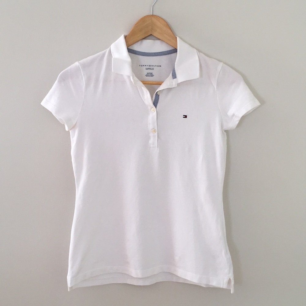 Tommy Hilfiger White Short Sleeves Polo, XSmall